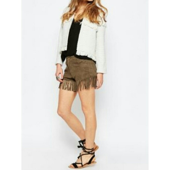 ASOS Fringed Suede Shorts - Picture 2 of 4