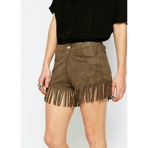 ASOS Pants - ASOS Fringed Suede Shorts