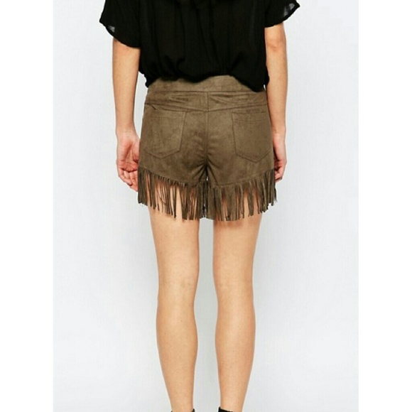 ASOS Fringed Suede Shorts - Picture 3 of 4