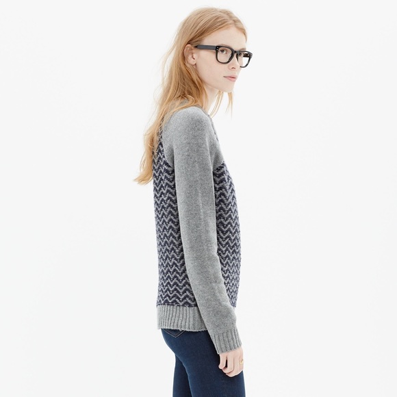 Madewell Reverse Herringbone Pullover - Picture 2 of 10