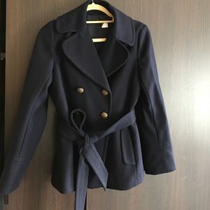 J Crew navy waist length wool jacket