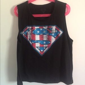 Black "Superman" Muscle Tee