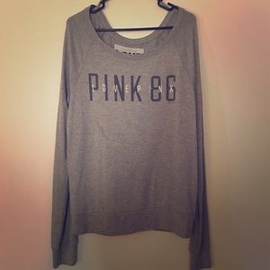 VICTORIA'S SECRET PINK Long Sleeve Tee Gray Size L