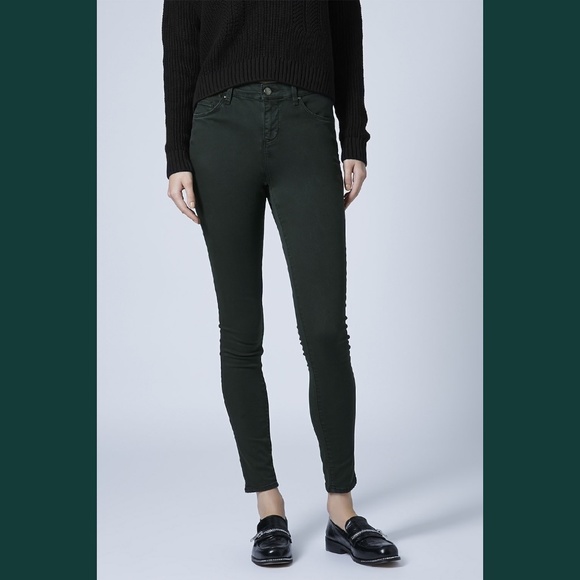 Topshop Moto Leigh Jean Forest Green 28 waist