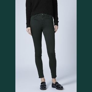 Topshop Moto Leigh Jean Forest Green 28 waist