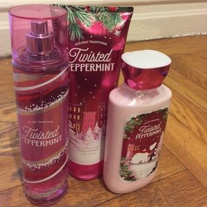 Bath and Body Works Twisted Peppermint Set- NEW