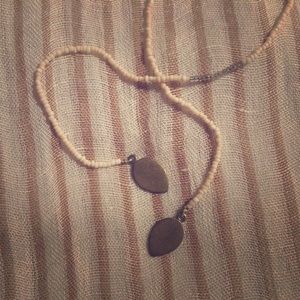 Anthropologie blush silver gold bead necklace