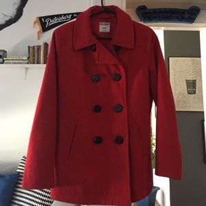 Red Old Navy Pea Coat
