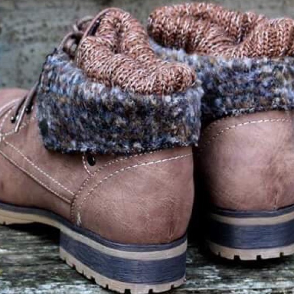 Taupe Knit Boots - Picture 2 of 3