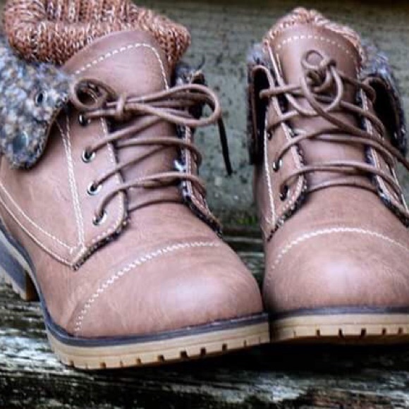 Taupe Knit Boots - Picture 3 of 3