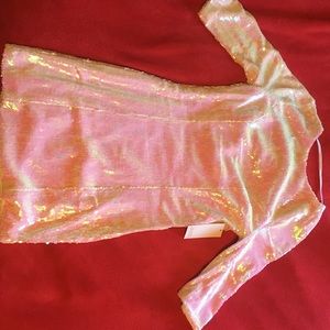 White-blush sparkly dress