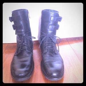 Kenneth Cole black buckle boots men's 7.5