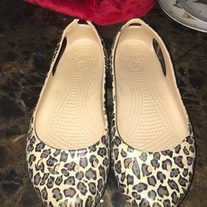Cheetah print crocs