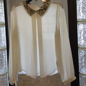 Forever 21 Sequin Collar Blouse