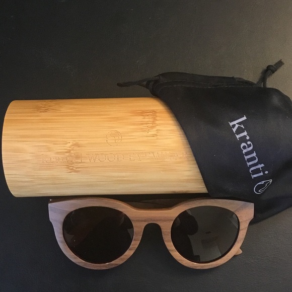 Walnut Wood Round Sunglasses | Polarized Lenses - Picture 1 of 4