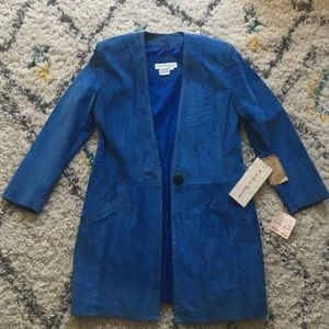 Vintage 1980's Blue Suede Fully Lined Jacket