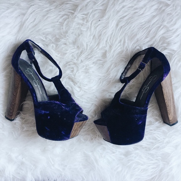 Jessica Simpson Velvet T-strap Platform Sandal