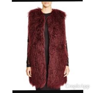 NWT Chicago Fur Vest in Biker Berry color