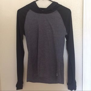 Black and grey long sleeve hoodie