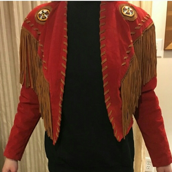 Phoenix USA Frontier Red Suede Fringe Jacket