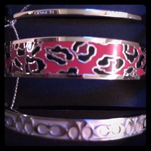 NIB Coach Ocelot Bangle Bracelet Set