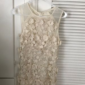 Cream Floral Lace Dress