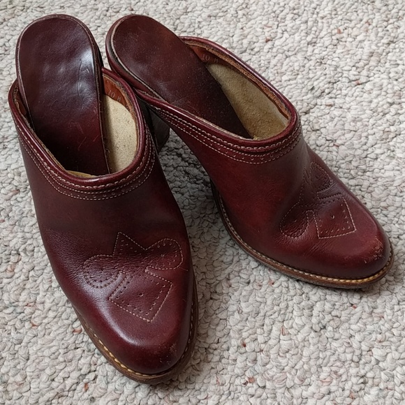 Vintage Maroon Leather Heels, Rare find!