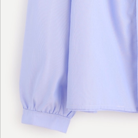 💗GORGEOUS BLUE COLD SHOULDER TIE NECK TOP💗 - Picture 2 of 4