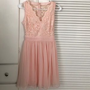 Pink Floral Lace Dress