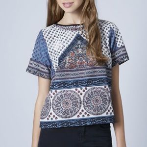TOPSHOP Scarf Print Shirt