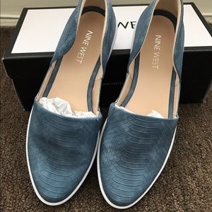 Nine West 'Denim Snakeskin' Slip-on Sneakers