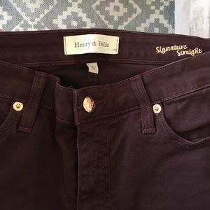 Sz 27 Dk purple straight jeans by Henry & Belle