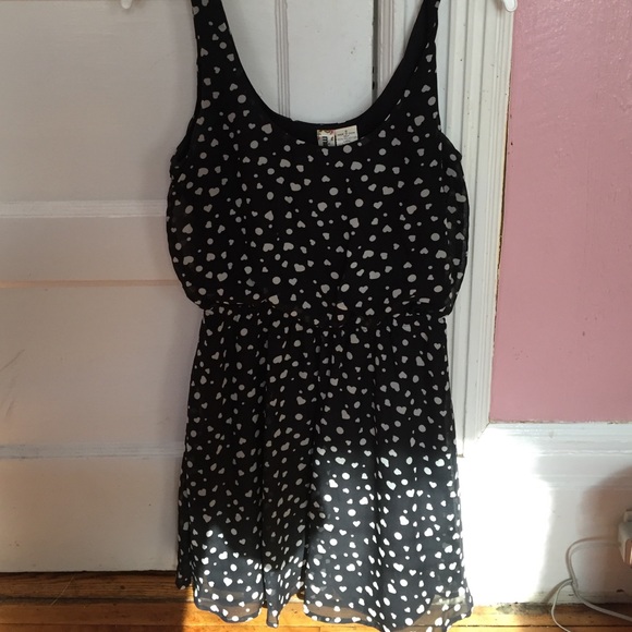 Black and white hearts dress