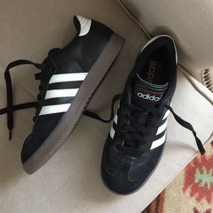 Black adidas sambas, us 4 1/2 fits women's size 6