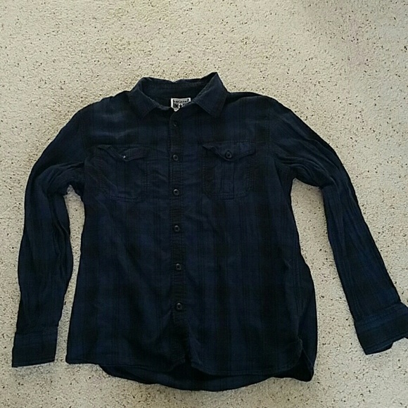 Converse One Star Black and Blue plaid shirt (L)