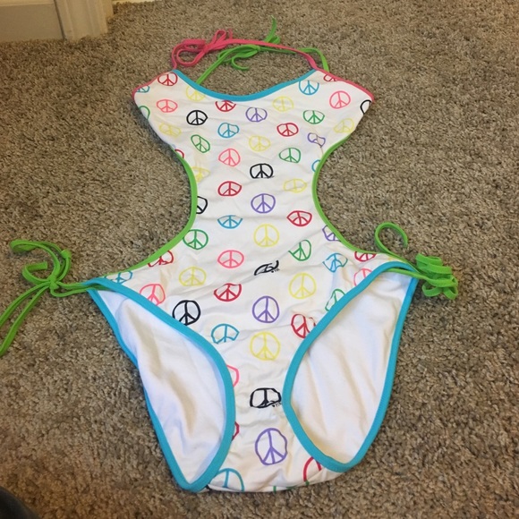 VS Pink one-piece bathing suit