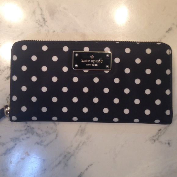 kate spade Handbags - Kate Spade polka dot wallet - never used