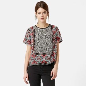 TOPSHOP Scarf Print Shirt