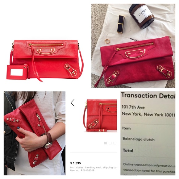 MOVING SALE Balenciaga red metallic edge clutch - Picture 2 of 4
