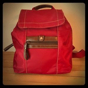 Nine West Red nylon backpack with top handle