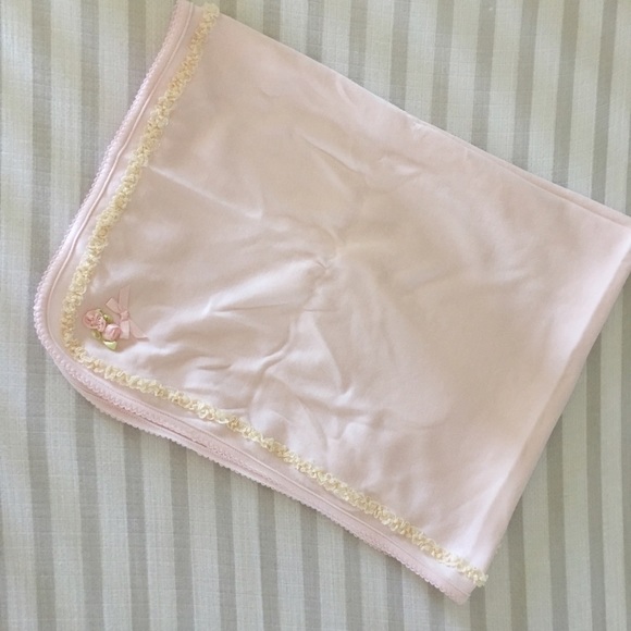 Baby Biscotti pale pink receiving blanket