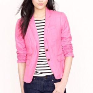 J. Crew pink herringbone schoolboy blazer, size 0