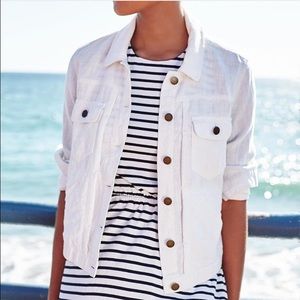 LOFT white jean jacket
