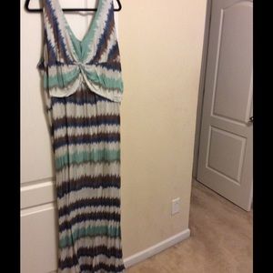 Plus size striped maxi dress