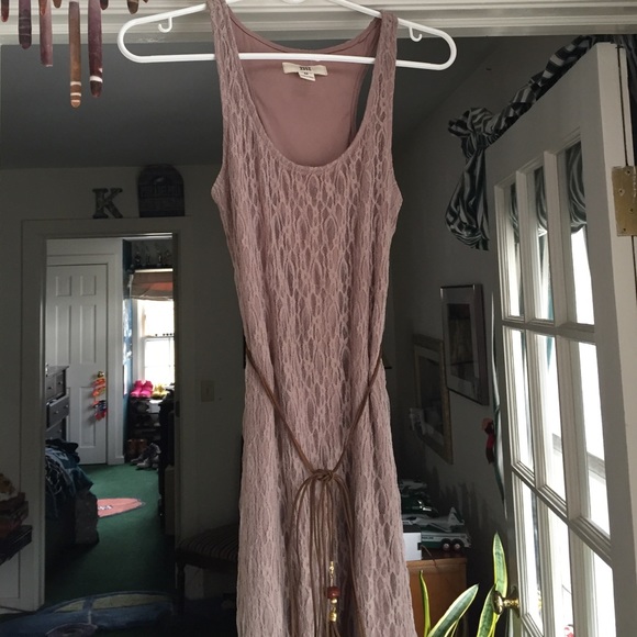 BRAND NEW!! Tan full length lace tank dress - Picture 1 of 4