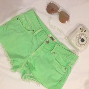 'Pink Victoria's Secret' Neon Denim Shorts