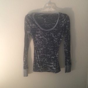 Long sleeve black and grey shirt
