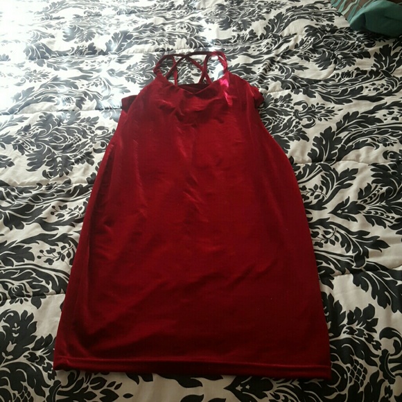 Red velvet dress