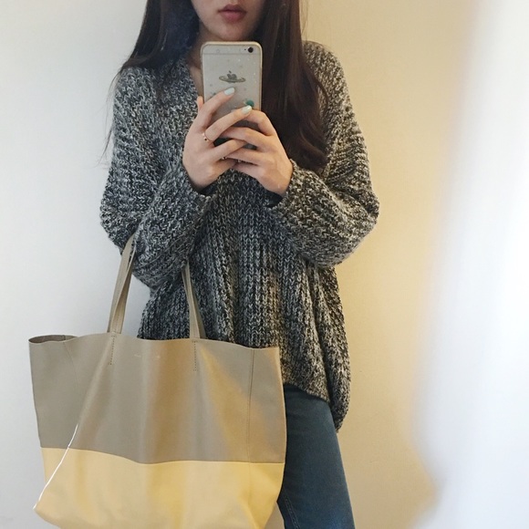 Sweaters - Black and grey V-neck sweater