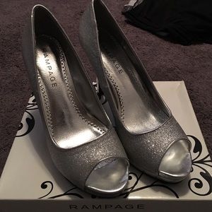 Silver peep toe